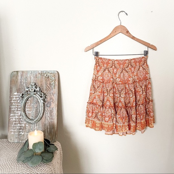 NWT Rachel Zoe Pleated Paisley Floral Print Mini Skirt - Picture 4 of 10